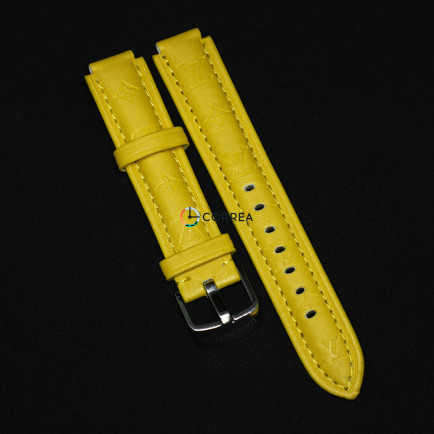Сатиновый ремешок для женских часов Louis Vuitton Tambour желтый RLW-001 - 6